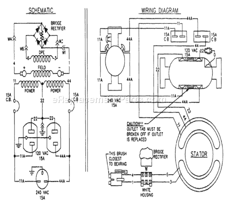 Page D Diagram and Parts List for 9298-0 T4000 Briggs and Stratton Generator